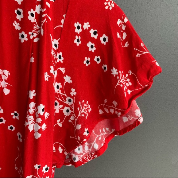 Rue Stiic Red Floral Dress Size 8 - Picture 3 of 6